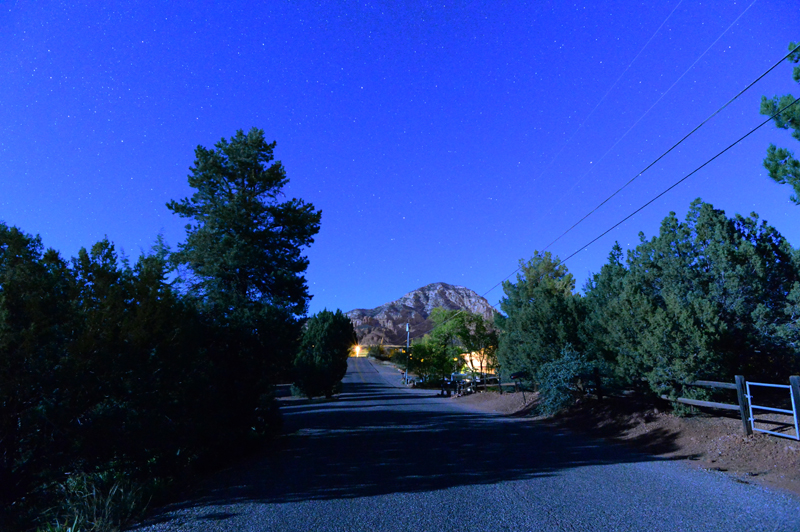 Sedona Arizona in the dark of night, 04:34 AM